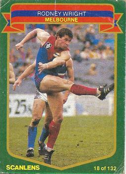 1985 Scanlens VFL #18 Rodney Wright Front
